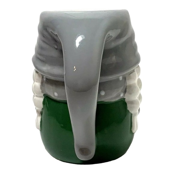 Pottery Barn Gnome Gnomette Ceramic Mug Holiday Figural Whimsical -Green Sweater - Picture 4 of 7